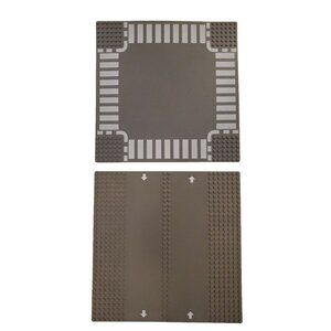 2  32x32 Stud Lego Street Base Plate Lot Space Intersection Crosswalk Road Gray